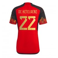 Belgien Charles De Ketelaere #22 Hemmatröja VM 2022 Kortärmad